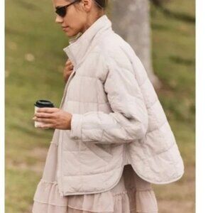 Free People Pippa Packable Puffer Coat Womens M Tofu Athleisure Gorpcore Outdoor